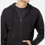 Black Custom Logo Zip Up Hoodie – Independent Trading Co. SS4500Z shown on model