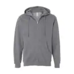 Gunmetal Custom Logo Zip Up Hoodie – Independent Trading Co. SS4500Z