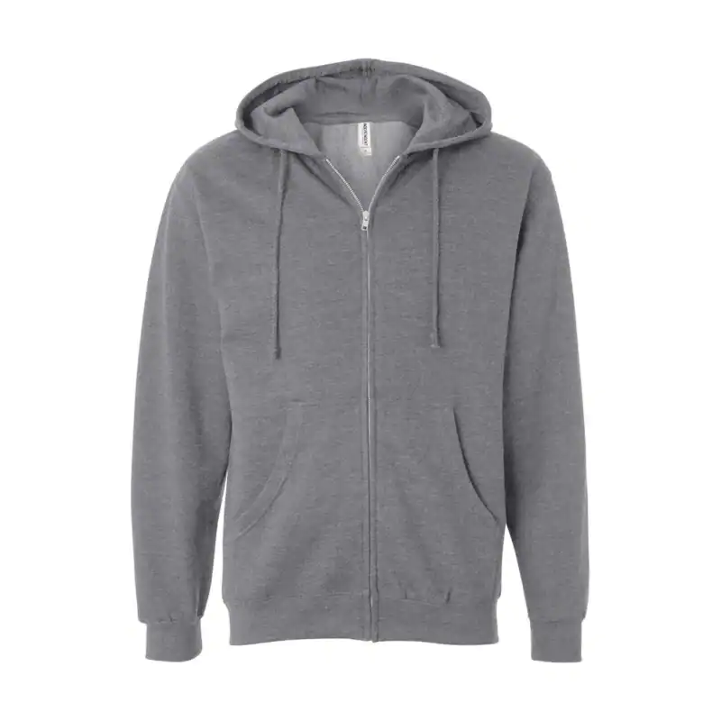 Gunmetal Custom Logo Zip Up Hoodie – Independent Trading Co. SS4500Z