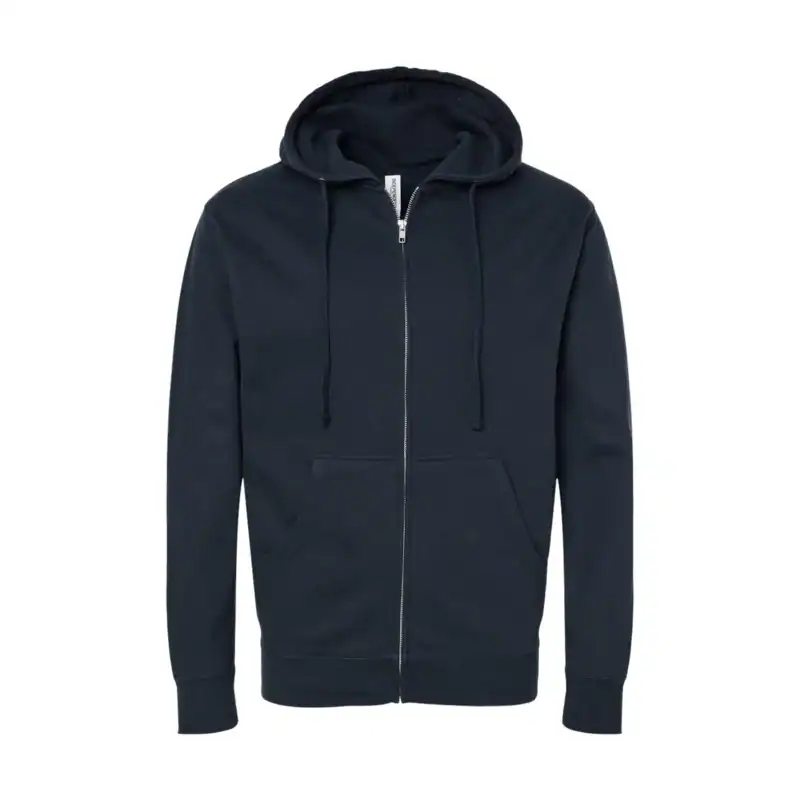 Navy Blue Custom Logo Zip Up Hoodie – Independent Trading Co. SS4500Z