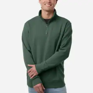 custom quarter zip pullover – Alpine Green – on model – CSS4600QZ