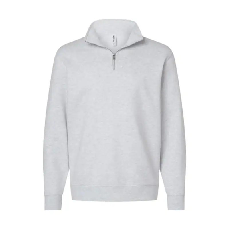 Ash Heather Custom Unisex Midweight Pullover Quarter-Zip – Independent Trading Co. SS4600QZ