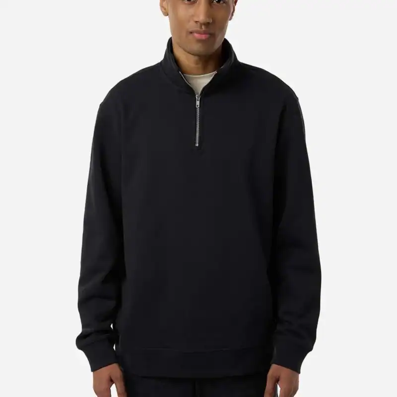 Black Custom Unisex Midweight Pullover Quarter-Zip – Independent Trading Co. SS4600QZ shown on model
