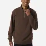 custom quarter zip pullover – Brown – on model – CSS4600QZ