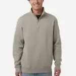 custom quarter zip pullover – Cement – on model – CSS4600QZ