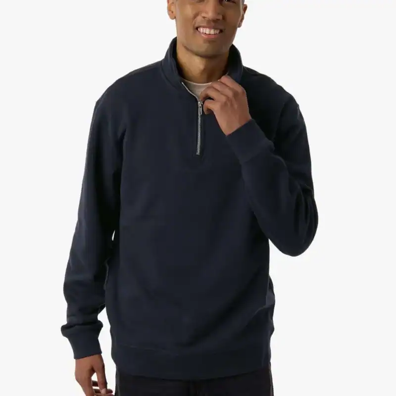 Classic Navy Custom Unisex Midweight Pullover Quarter-Zip – Independent Trading Co. SS4600QZ shown on model