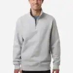 custom quarter zip pullover – Grey Heather – on model – CSS4600QZ