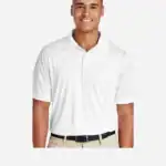 Custom Team 365 TT51 Performance Polo Shirt – White – on model – CTT51
